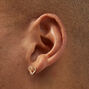 Gold-tone Cubic Zirconia Heart Pendant Necklace &amp; Stud Earrings Set ,