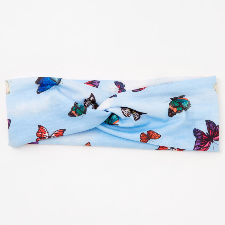Butterfly Twisted Headwrap - Blue,