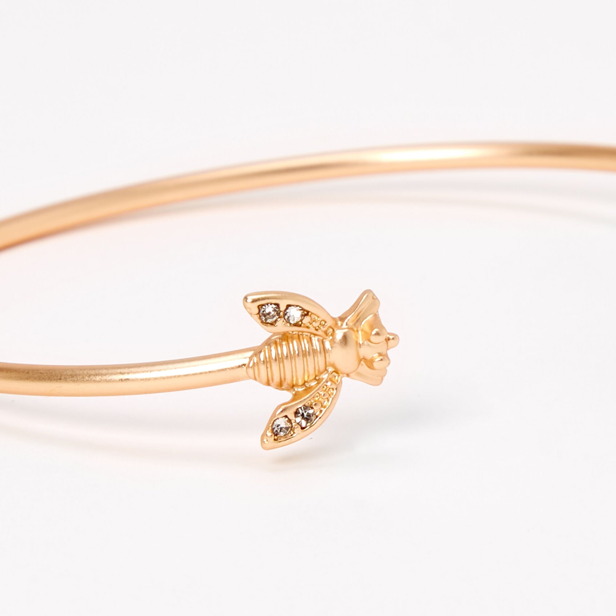 Gold Daisy & Bumblebee Thin Cuff Bracelet,