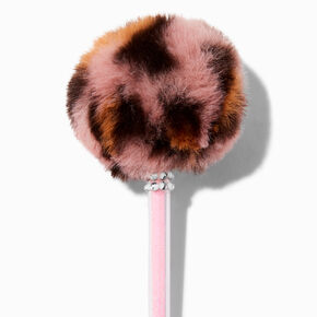 Leopard Print Pink Pom Pom Pen,