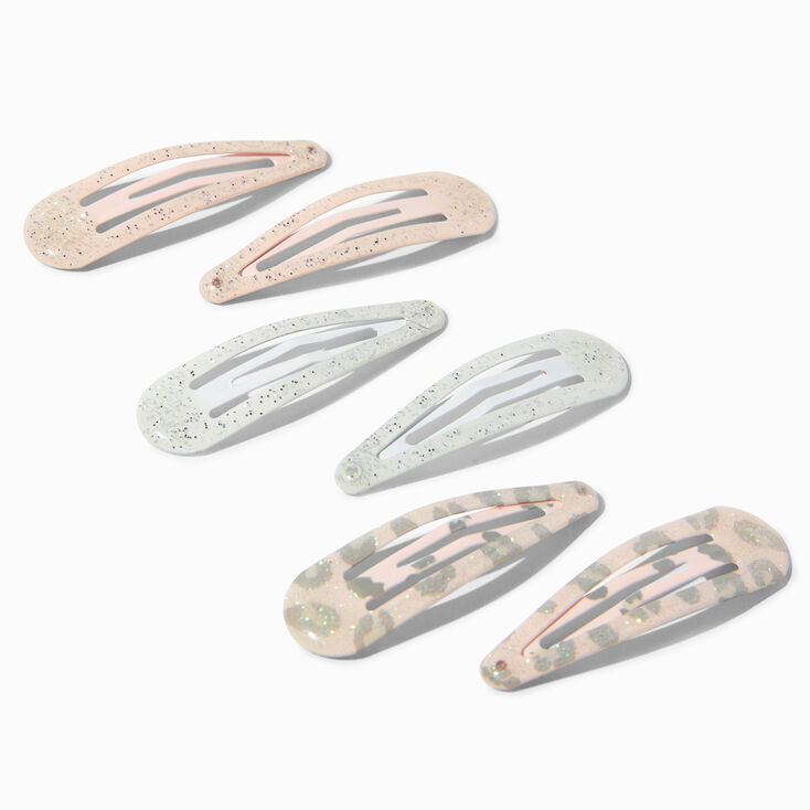 Claire&#39;s Club Pink Cat Printed Snap Hair Clips - 6 Pack,