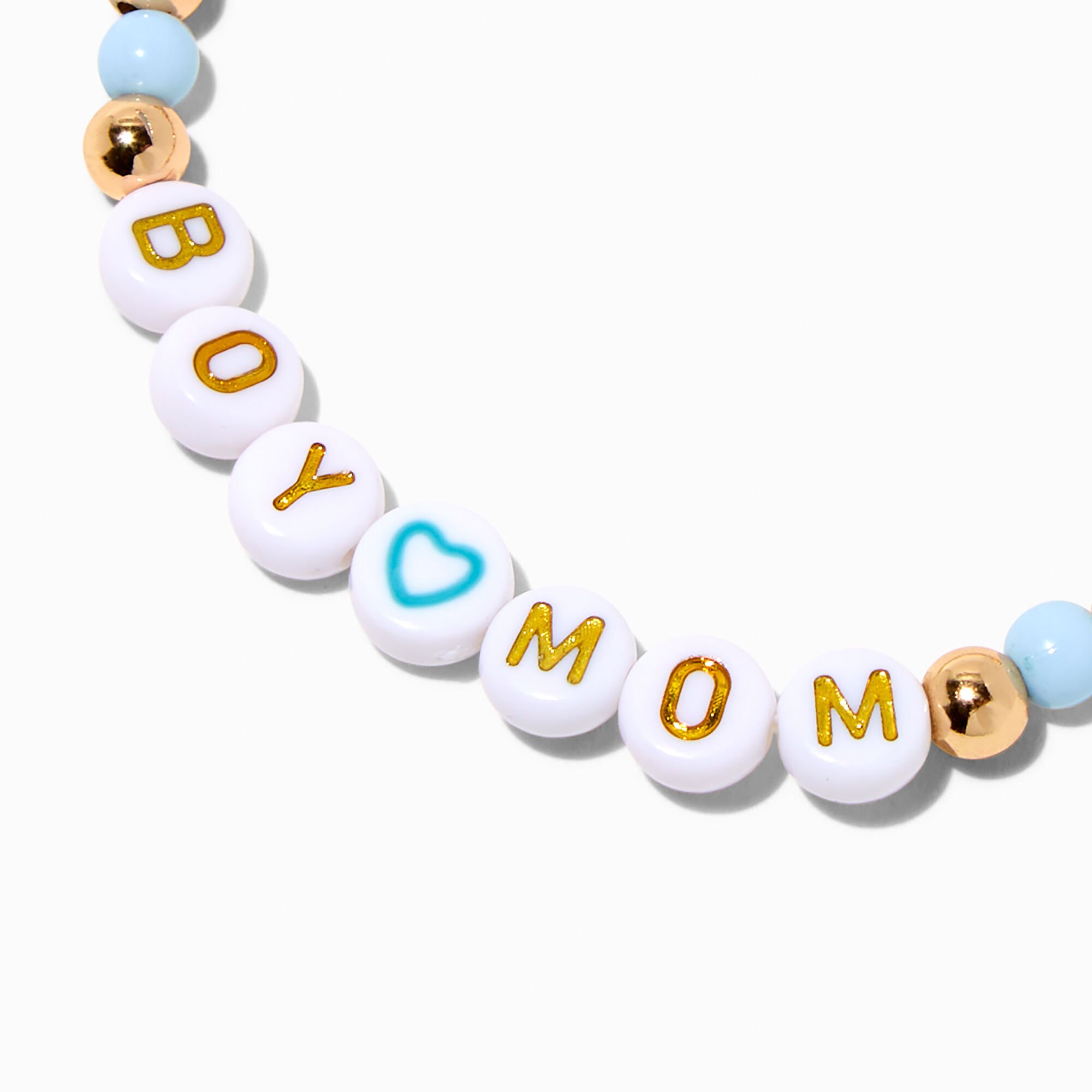"Boy Mom" Beaded Stretch Bracelet,