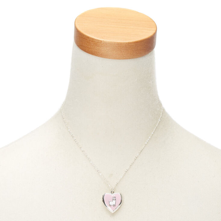 Llama Locket Pendant Necklace - Pink | Claire's US
