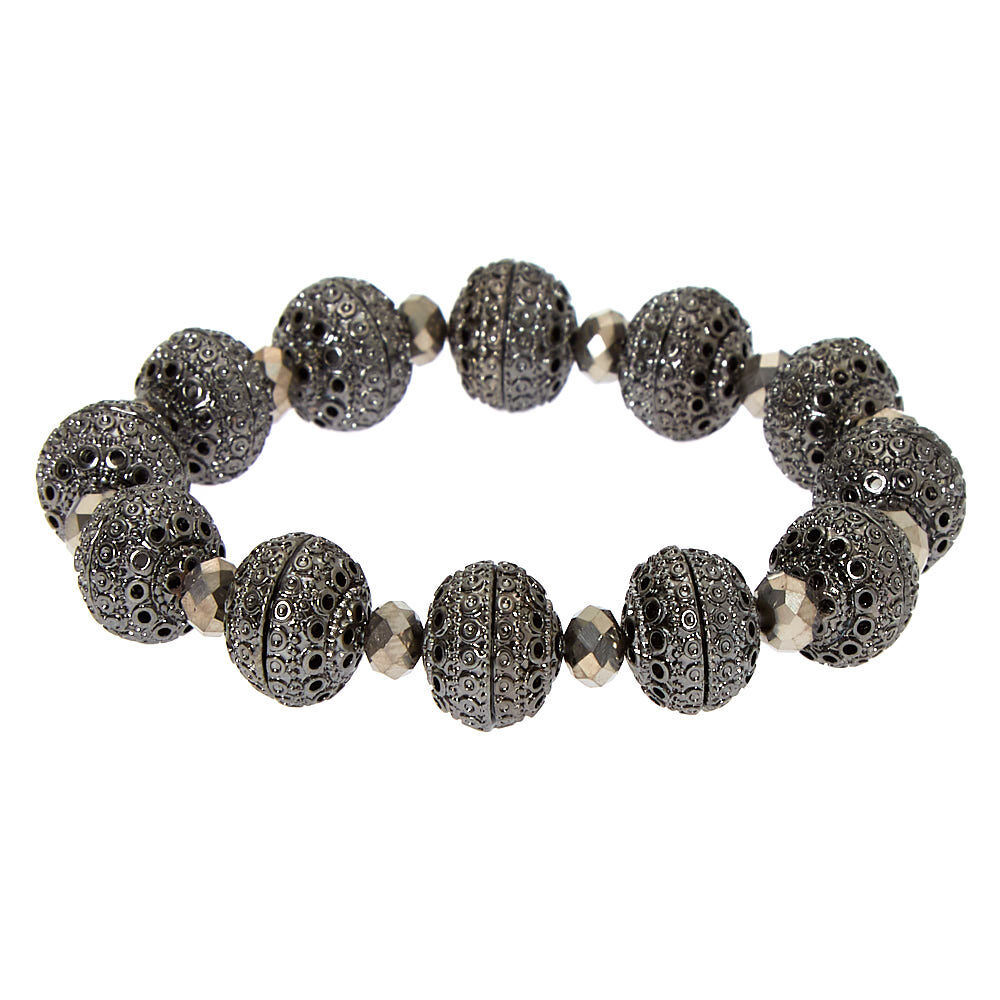 Hematite Bauble Stretch Bracelet,