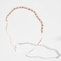 Rose Gold Rhinestone Pearl Wavy Headband,