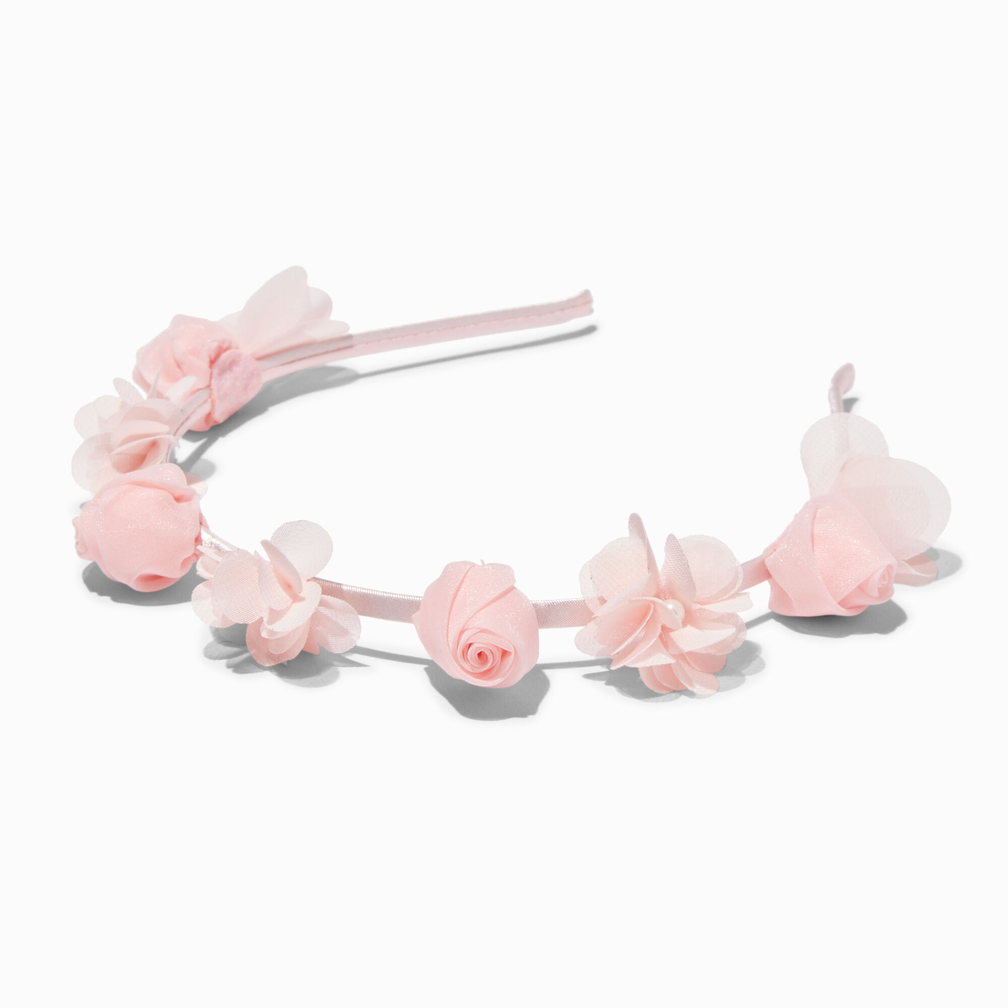 View Claires Blush Floral Embellished Headband Pink information