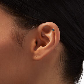 Boucles d&#39;oreilles pour piercing tragus &agrave; arri&egrave;re plat multi interchangeables couleur argent&eacute;e - Lot de 5,