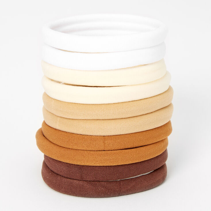 Brown &amp; Tan Rolled Hair Ties - 10 Pack,