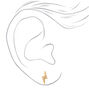 Gold-tone Titanium Lightning Bolt Stud Earrings,