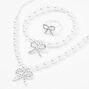 Claire&#39;s Club Silver Pearl Bow Embellished Jewelry Set - 3 Pack,