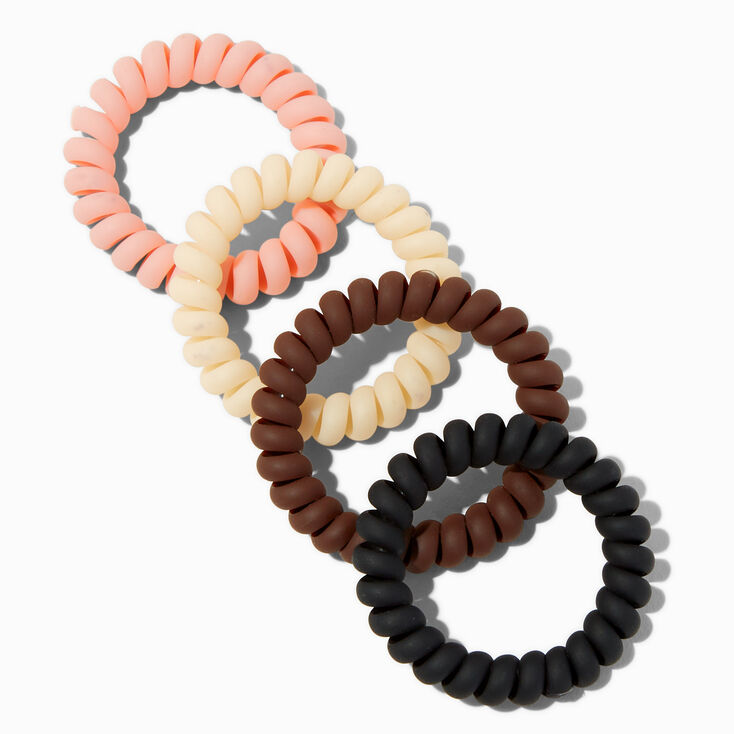 Mixed Neutral Spiral Hair Ties - 4 Pack,
