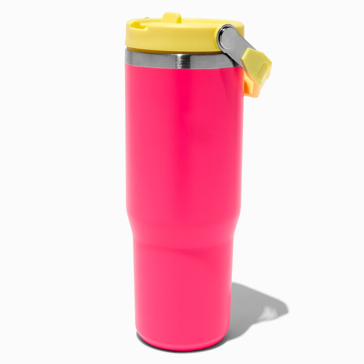 Pink &amp; Yellow Colorblock Stainless Steel Water Bottle,