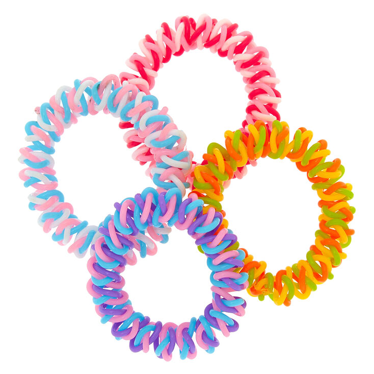 Rainbow Twist Spiral Hair Bobbles - 4 Pack,