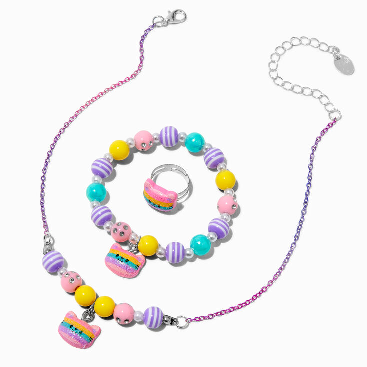 Claire&#39;s Club Ombre Kitty Jewelry Set - 3 Pack,