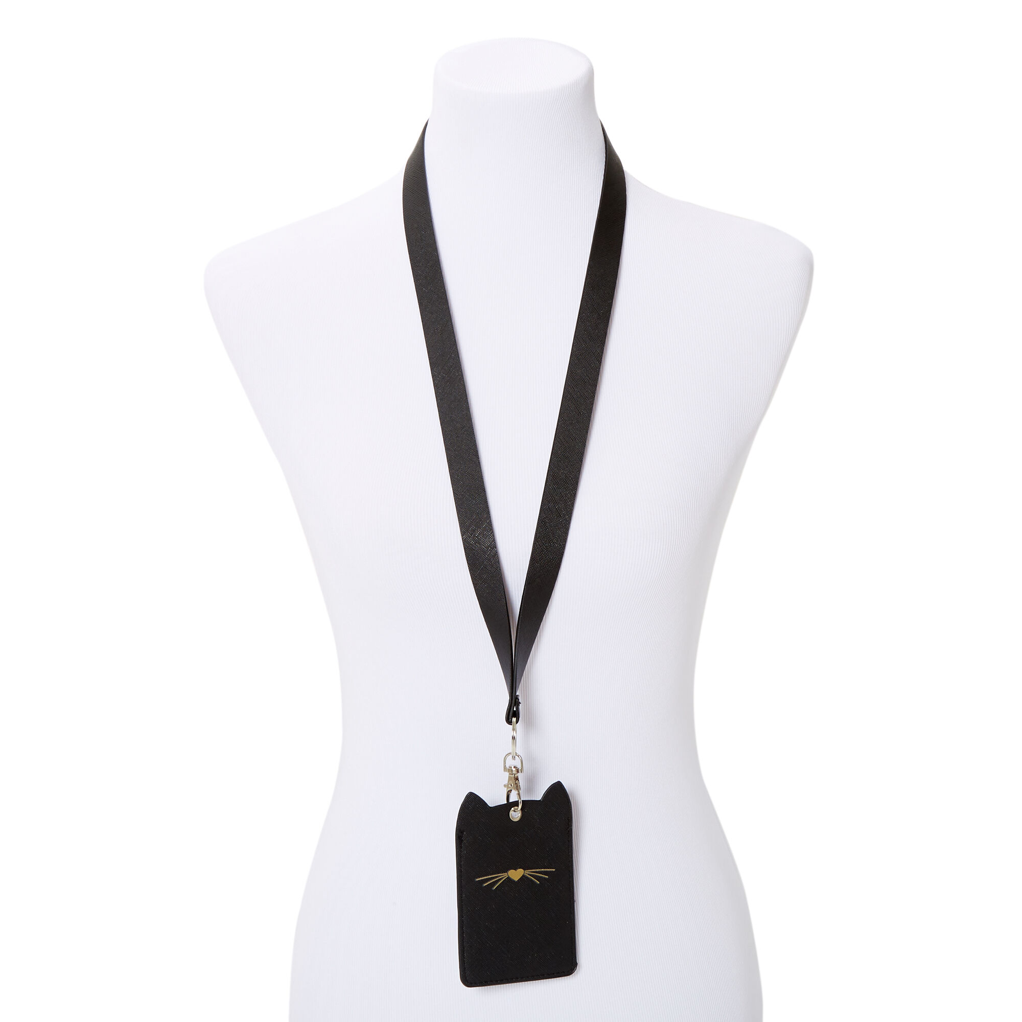 Cat Ears Lanyard - Black,