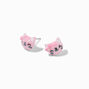 Pink Glitter Cat Stud Earrings,