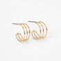 Gold 15MM Triple Hoop Earrings,