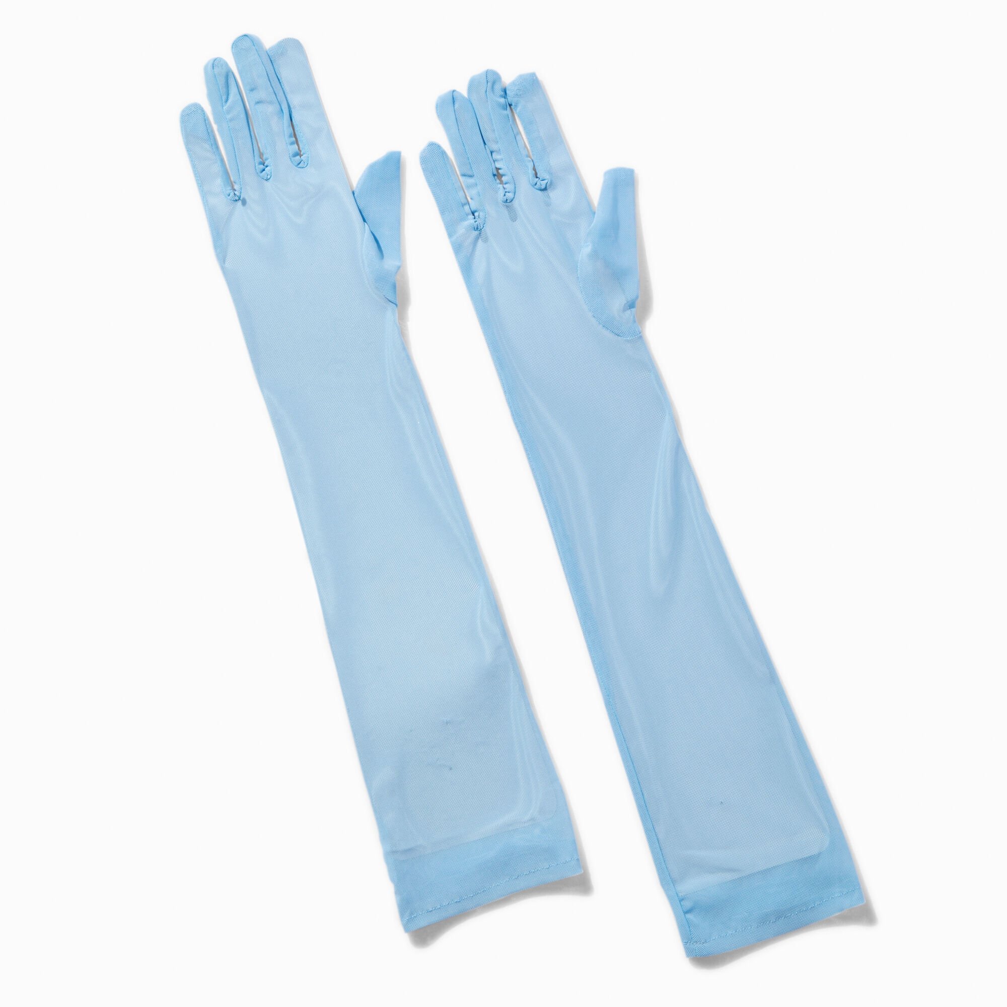 View Claires Sheer Long Gloves Light Blue information