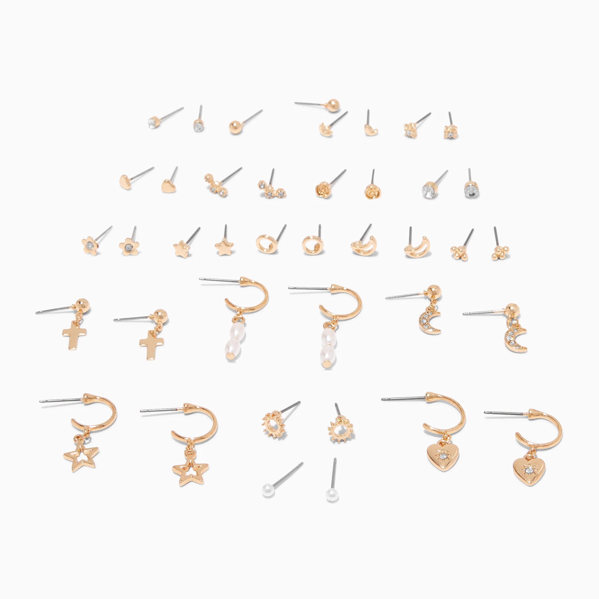 View Claires Celestial Earrings Set 20 Pack Gold information