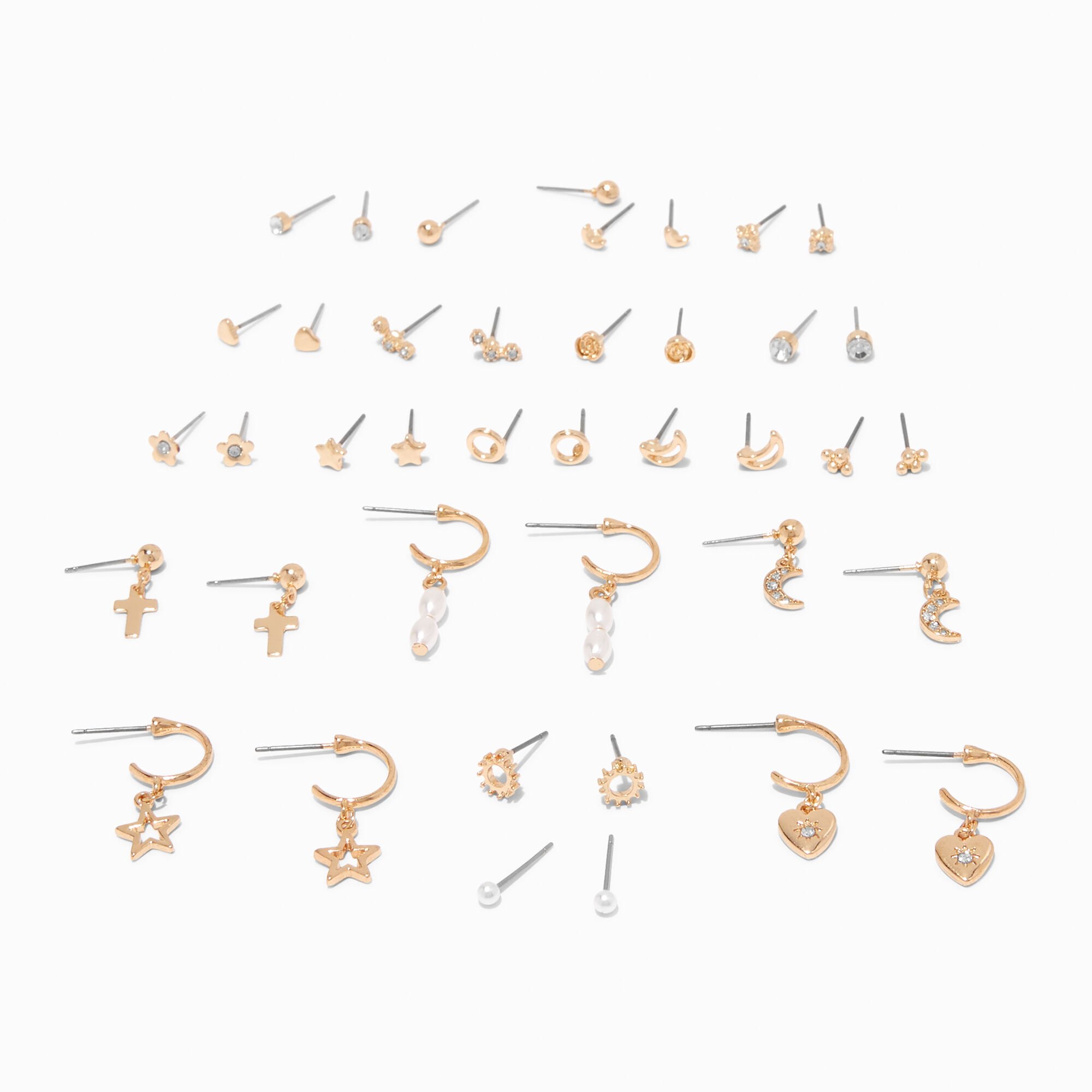View Claires Celestial Earrings Set 20 Pack Gold information