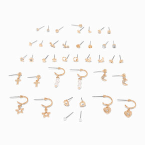 Gold Celestial Earrings Set - 20 Pack,