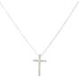 Silver Embellished Cross Pendant Necklace,