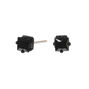 Black Cubic Zirconia 4mm Square Stud Earrings,