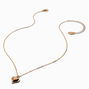 Gold-tone Puffy Heart Pendant Necklace ,