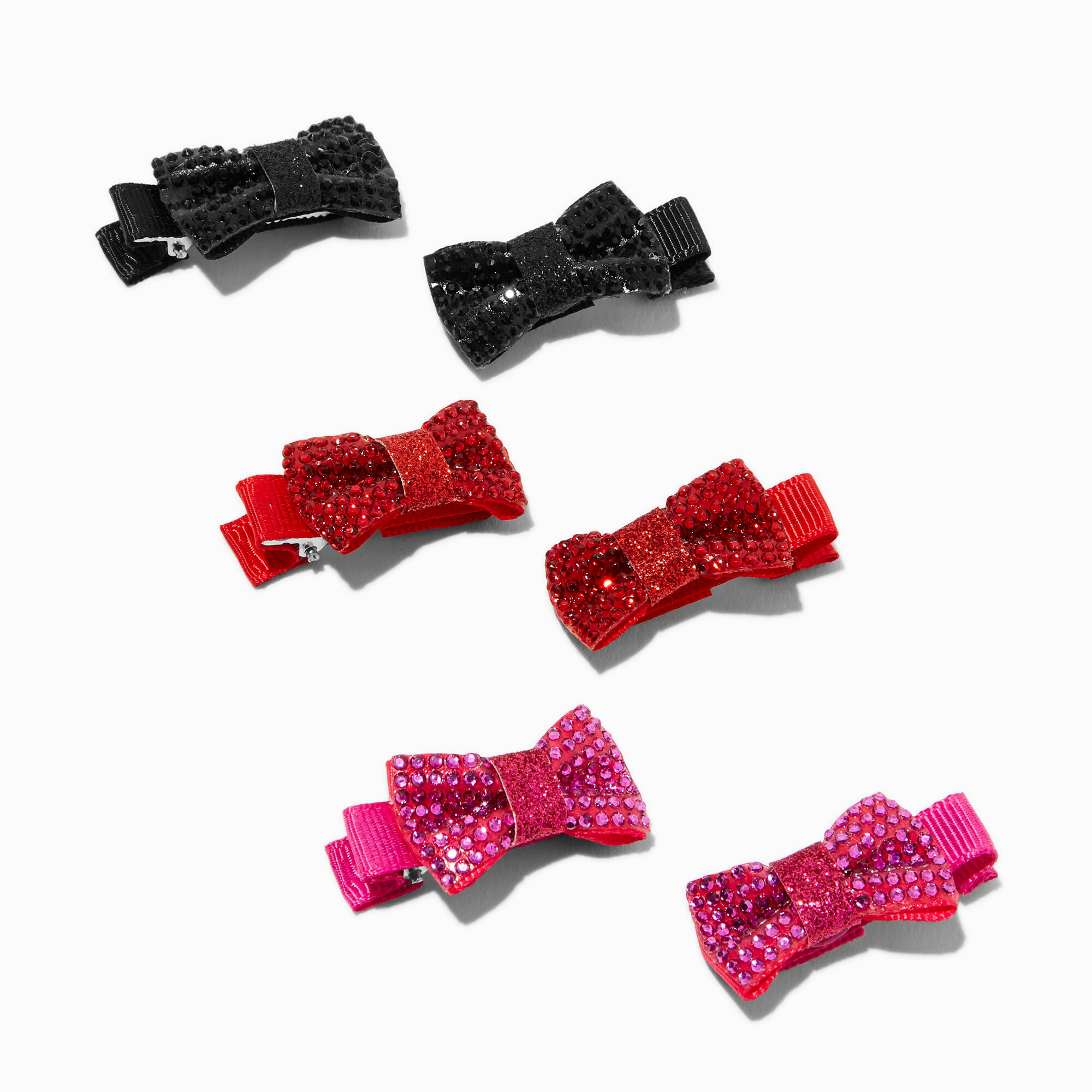 View Claires Club Holiday Bow Hair Clips 6 Pack information