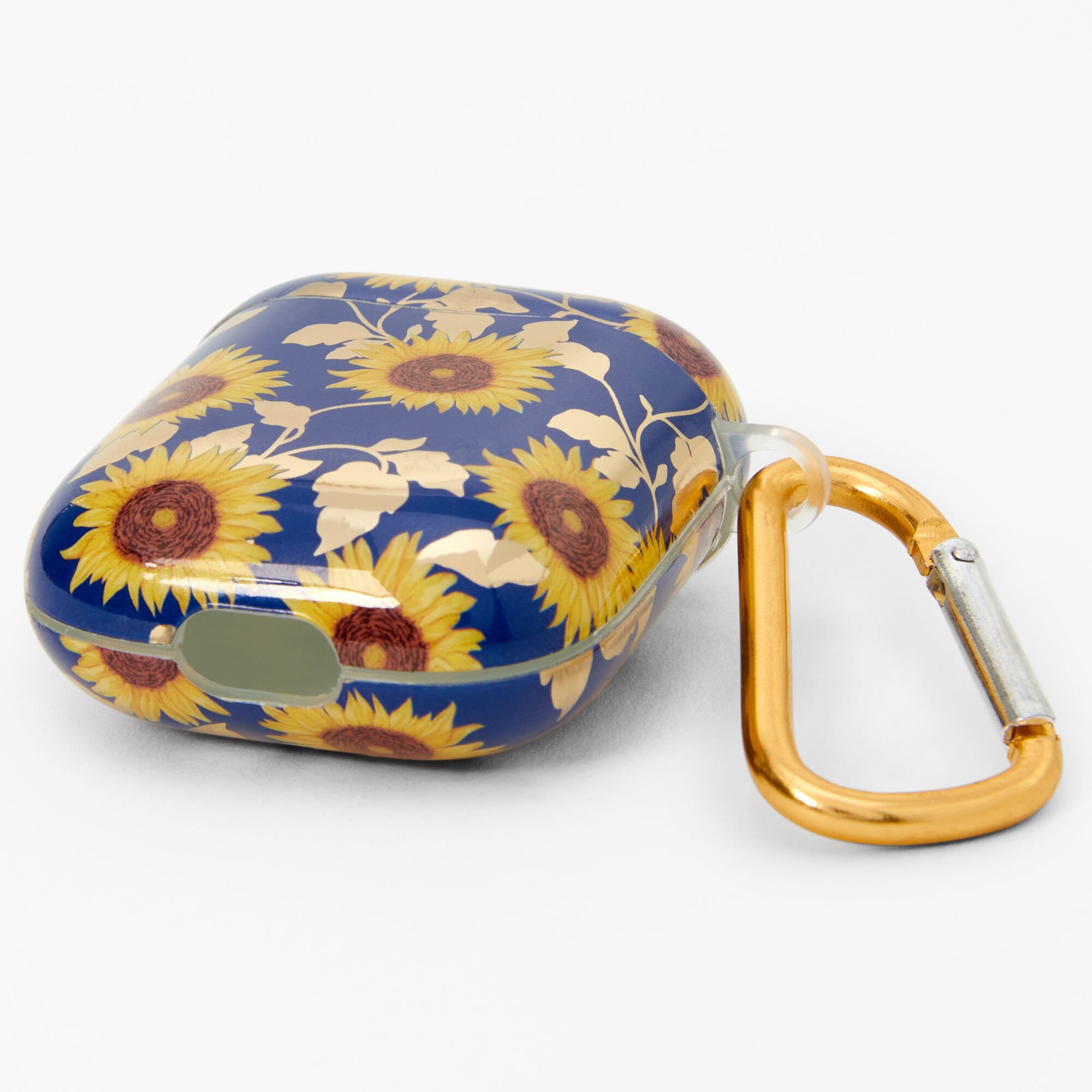 Navy Sunflower Earbud Case Cover - Compatible with Apple AirPods®,
