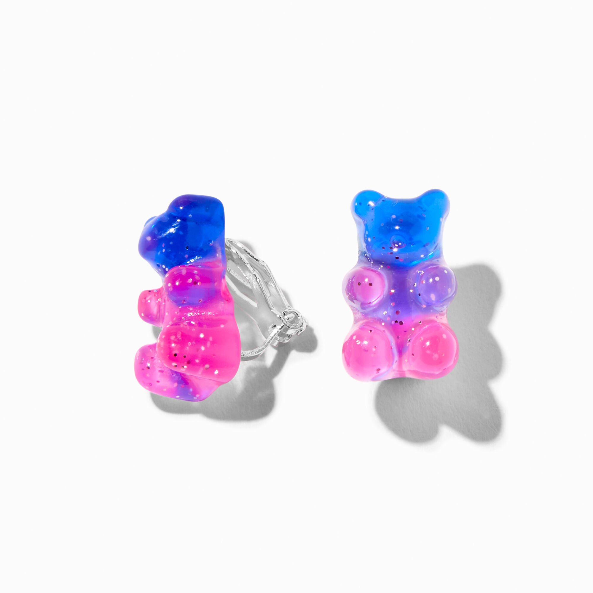 Colorblock Gummy Bear Clip On Earrings Claire s US