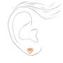 18ct Rose Gold Plated Heart Paw Print Stud Earrings,
