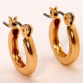 Gold-tone 10mm Tube Hoop Earrings,
