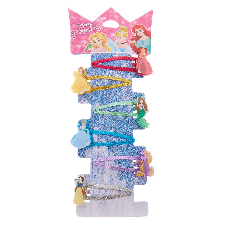 Oscuro Por ahí mundo Disney Princess Glitter Snap Hair Clips – 6 Pack | Claire's