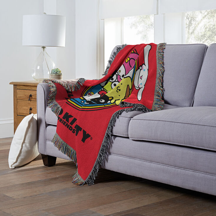 Hello Kitty&reg; And Friends Circle of Fun Woven Tapestry Throw &#40;ds&#41;,