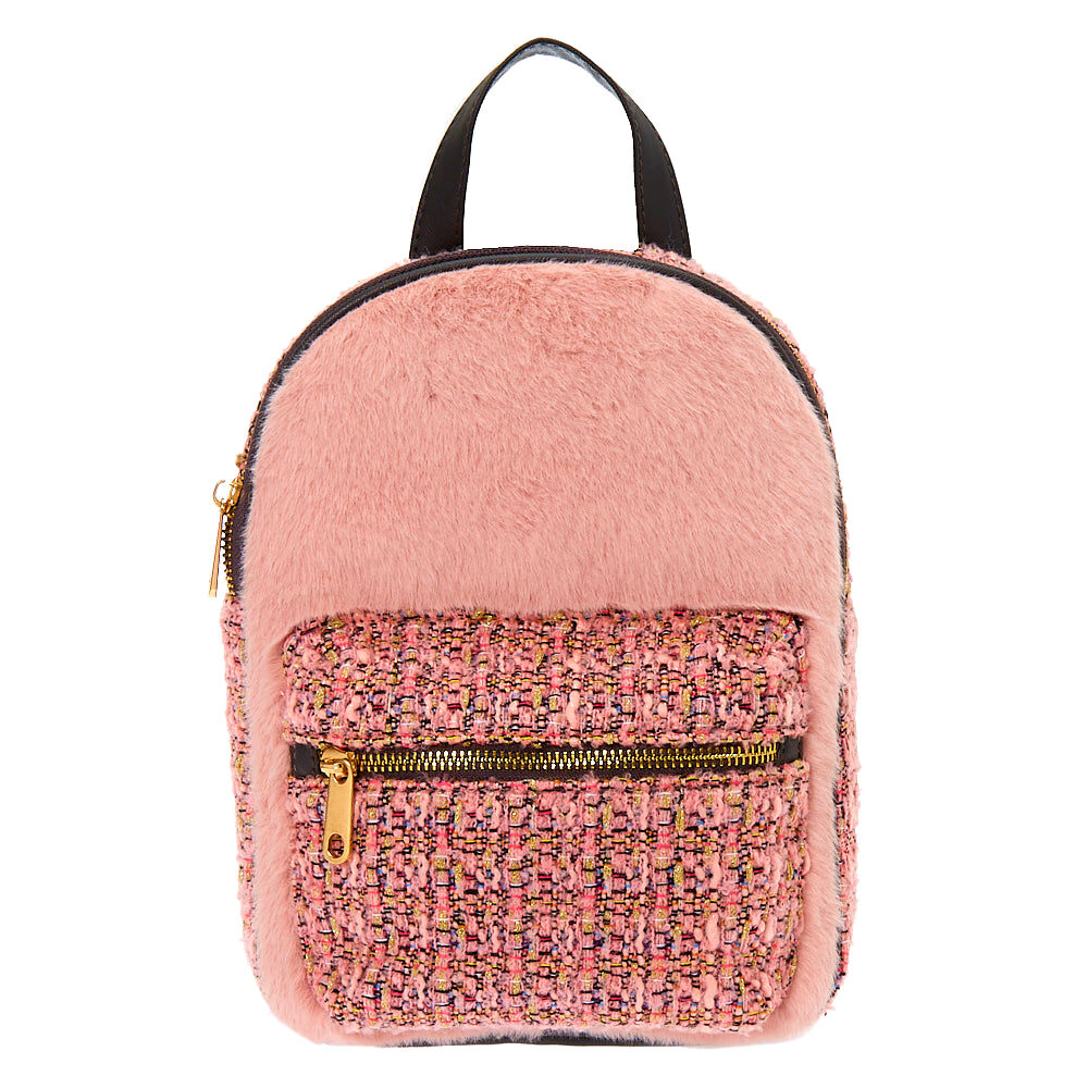 sac a dos fourrure rose