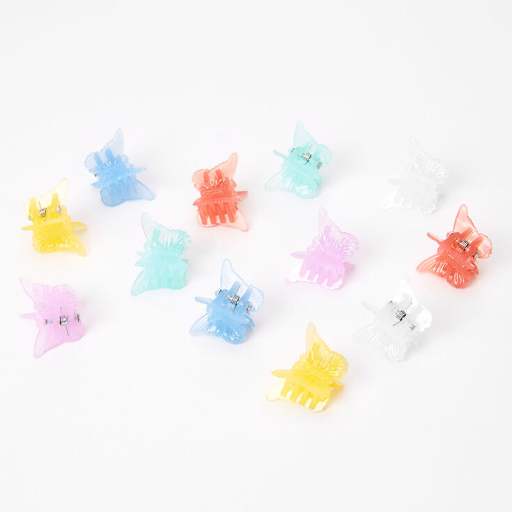 Pastel Butterfly Mini Hair Claws - 12 Pack | Claire's