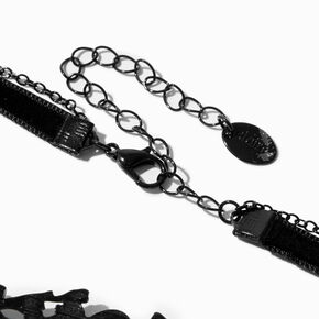 Black Filigree Y-Neck Choker Necklaces - 2 Pack ,