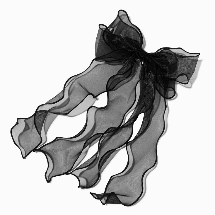 Black Fairy Long Tail Hair Bow Clip,