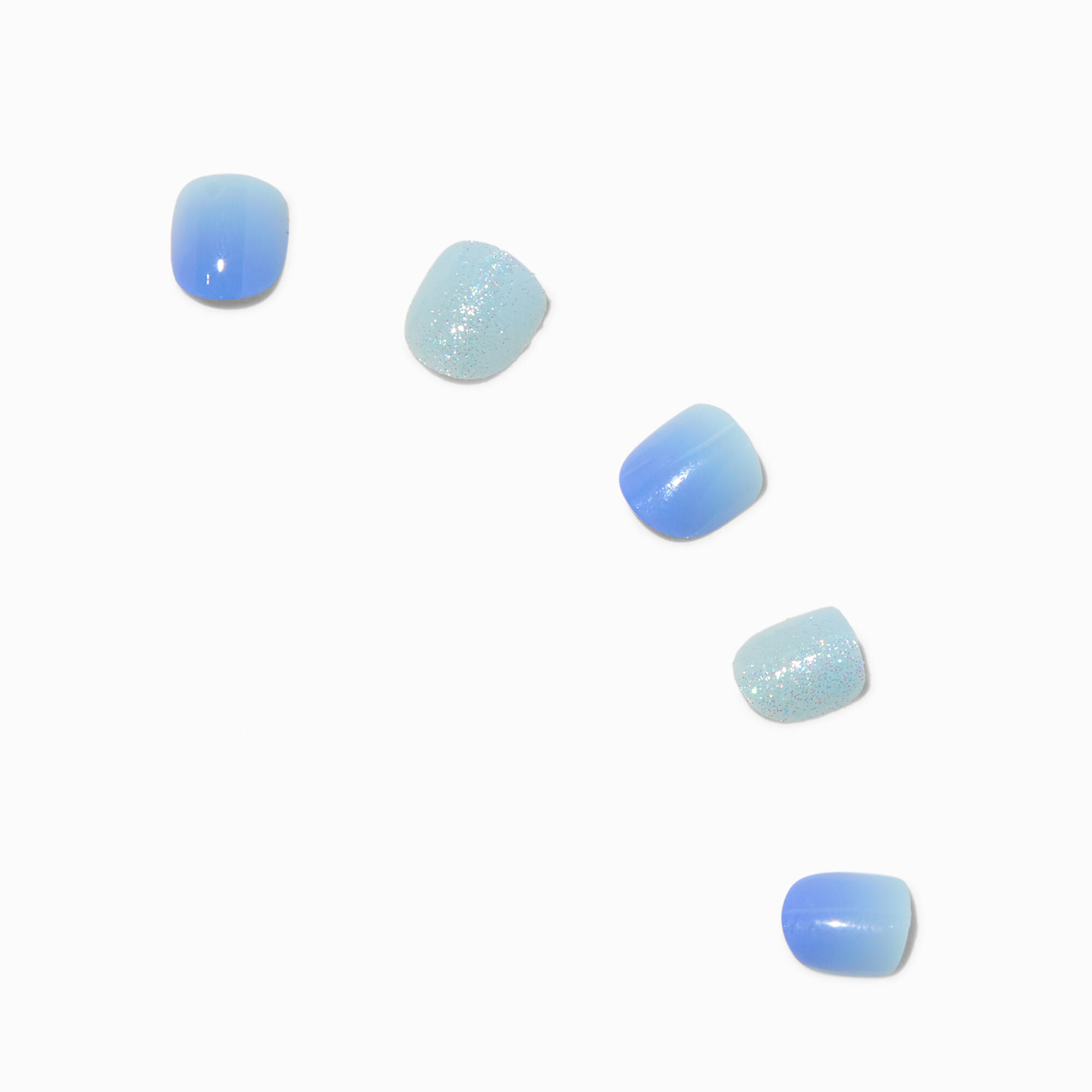 Claire's Club Blue Ombré Press On Vegan Faux Nail Set - 10 Pack,