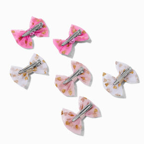 Claire&#39;s Club Glitter Mesh Hair Bow Clips - 6 Pack,