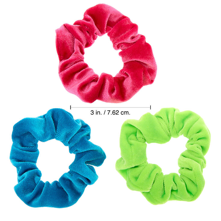 Claire&#39;s Club Small Cool Velvet Hair Scrunchies - 3 Pack,