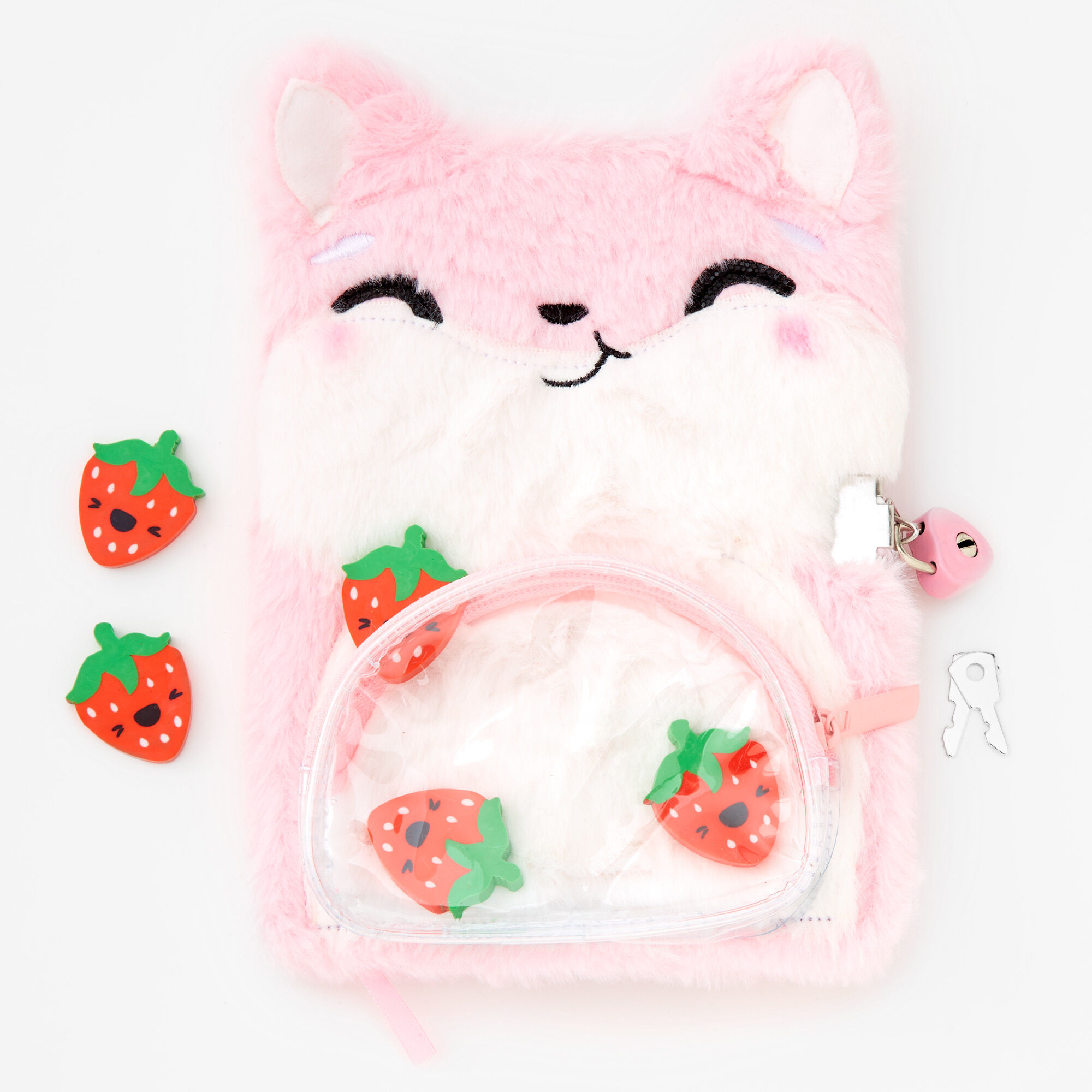 Journal intime à cadenas hamster fraise chibi,