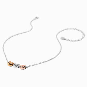 Mixed Metal Cat Pendant Necklace,