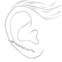 Silver 1.5&quot; Delicate Stone Ear Crawler Earrings,