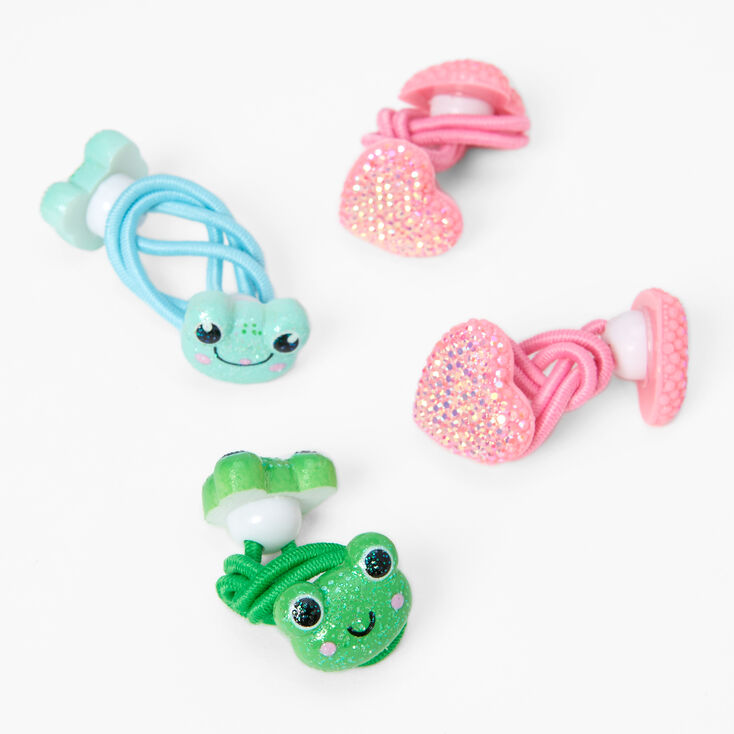 Claire&#39;s Club Glitter Frog Polyresin Hair Ties &#40;4 pack&#41;,