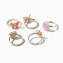 Claire&#39;s Club Gold Floral Butterfly Rings - 5 Pack,