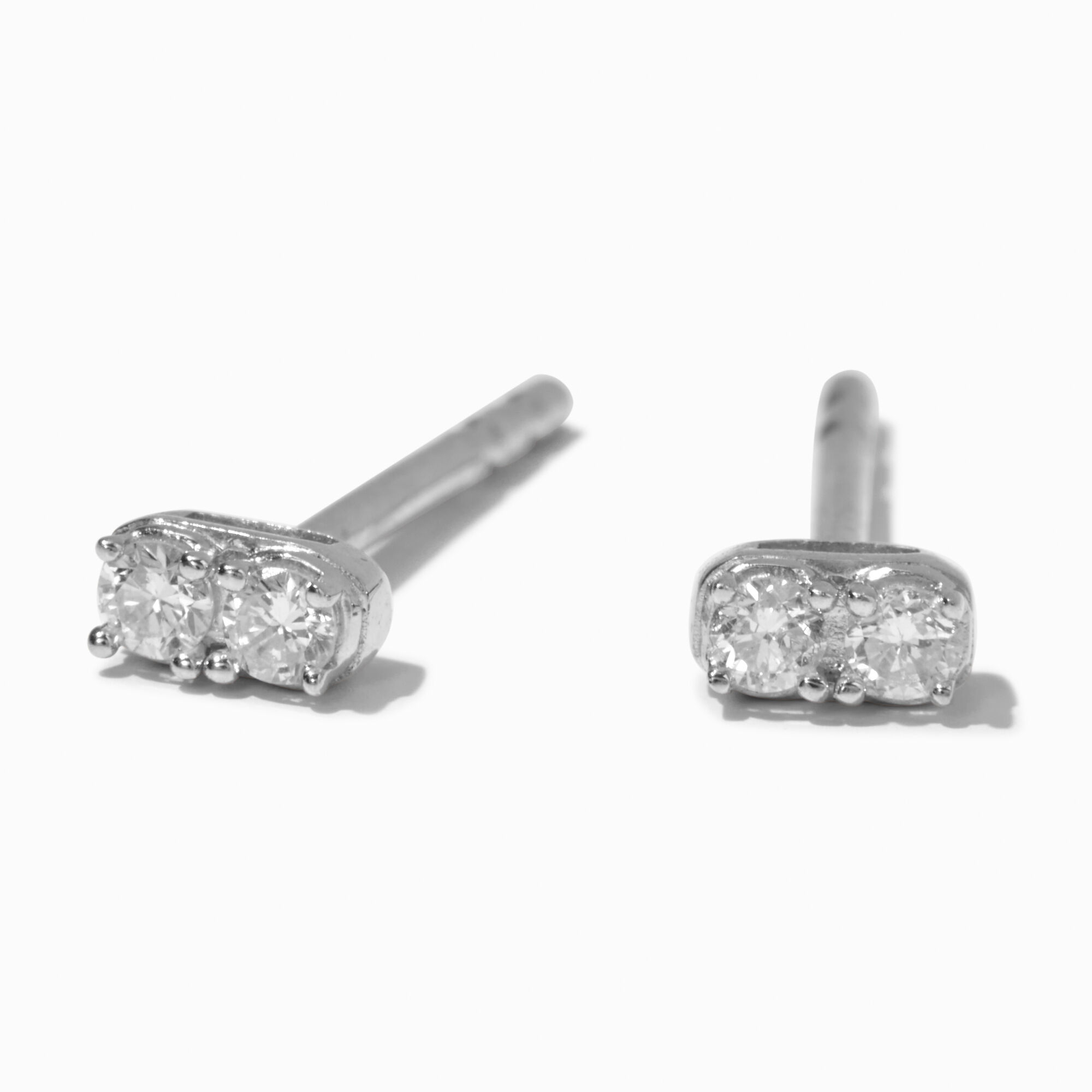 View C Luxe By Claires 110 Ct Tw Laboratory Grown Diamond Duo Stud Earrings Silver information