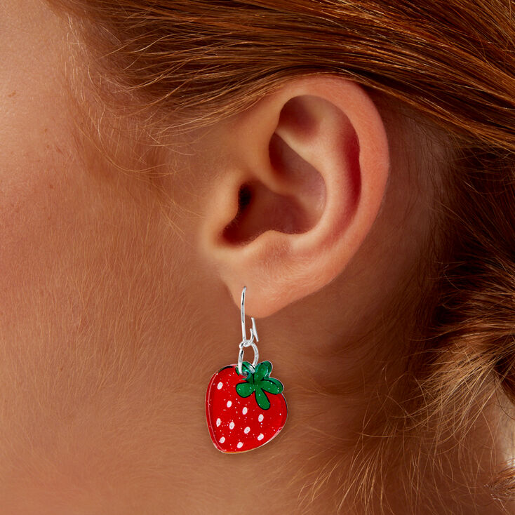 Acrylic Strawberry 0.5&quot; Drop Earrings,