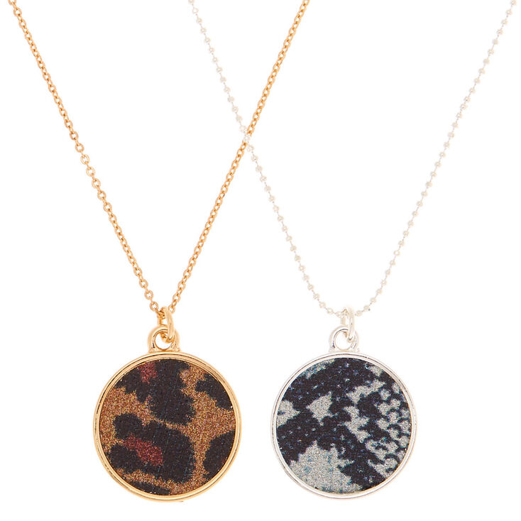 Mixed Metal Animal Print Pendant Necklaces - 2 Pack | Claire's